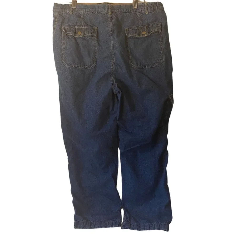 Haband's Arctic Bear flannel lined  cargo jeans pants‎ straight leg men 40M